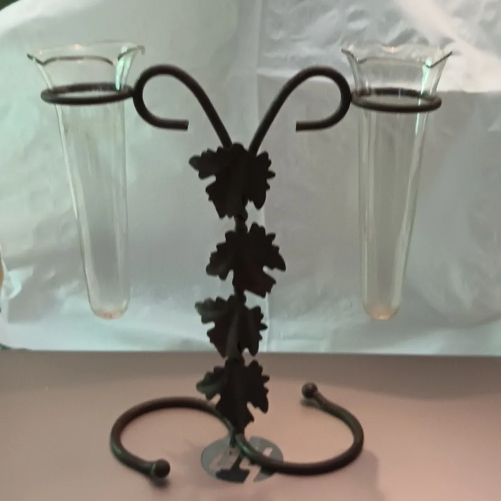 Vintage metal flower vase